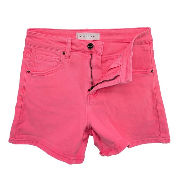 Risen Jeans Denim Shorts Womens Hot Pink High Rise Cotton Stretch 4" Size S - Picture 3 of 10